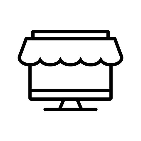 Online winkelen lijn zwart pictogram vector