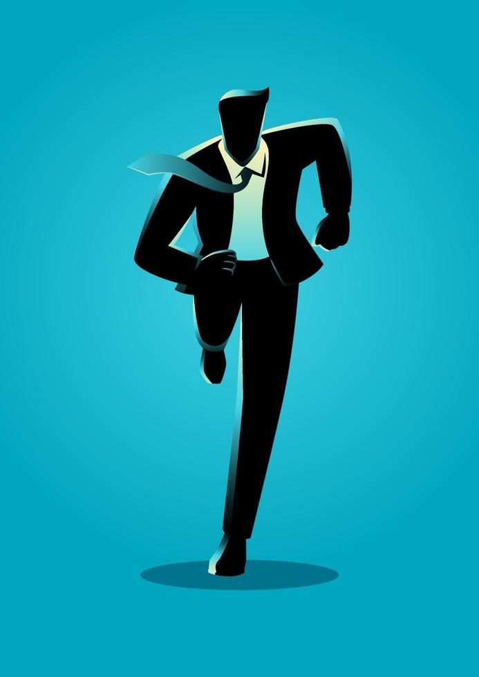 silhouet illustratie van een zakenman running vector