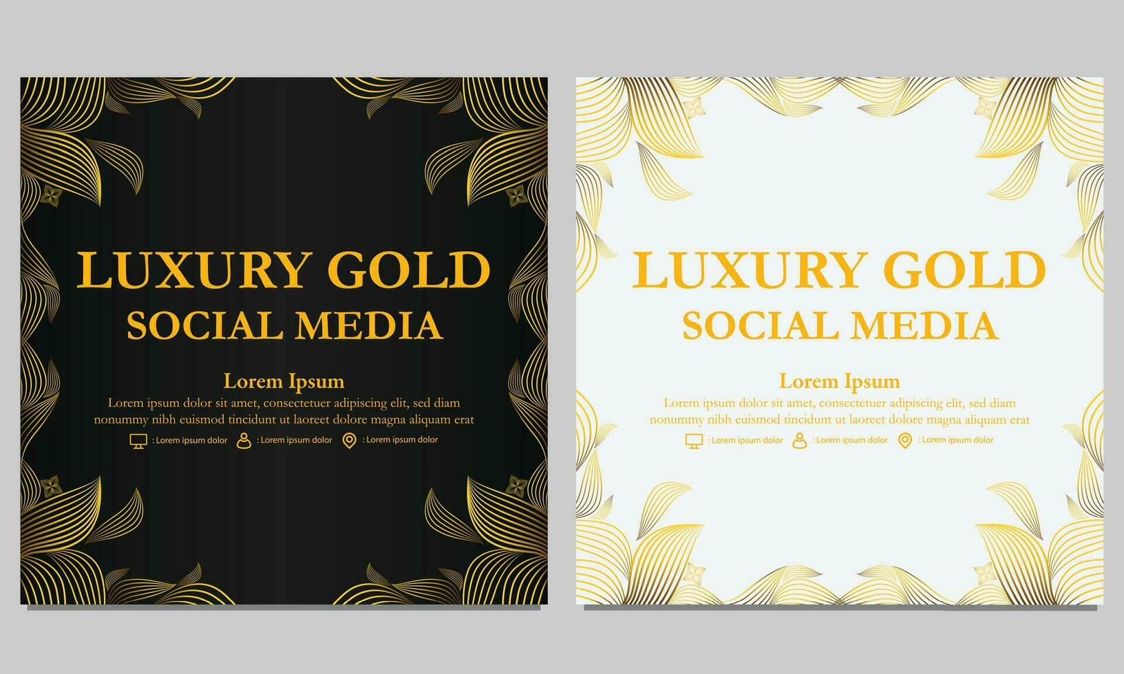 luxe gouden bloemen sociaal media post sjabloon vector