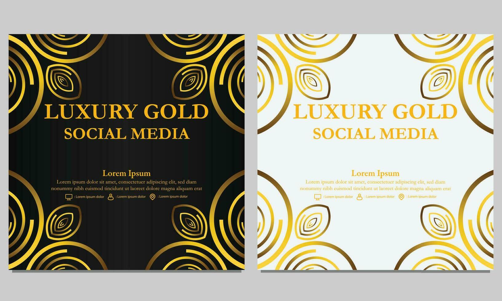 luxe gouden bloemen sociaal media post sjabloon vector