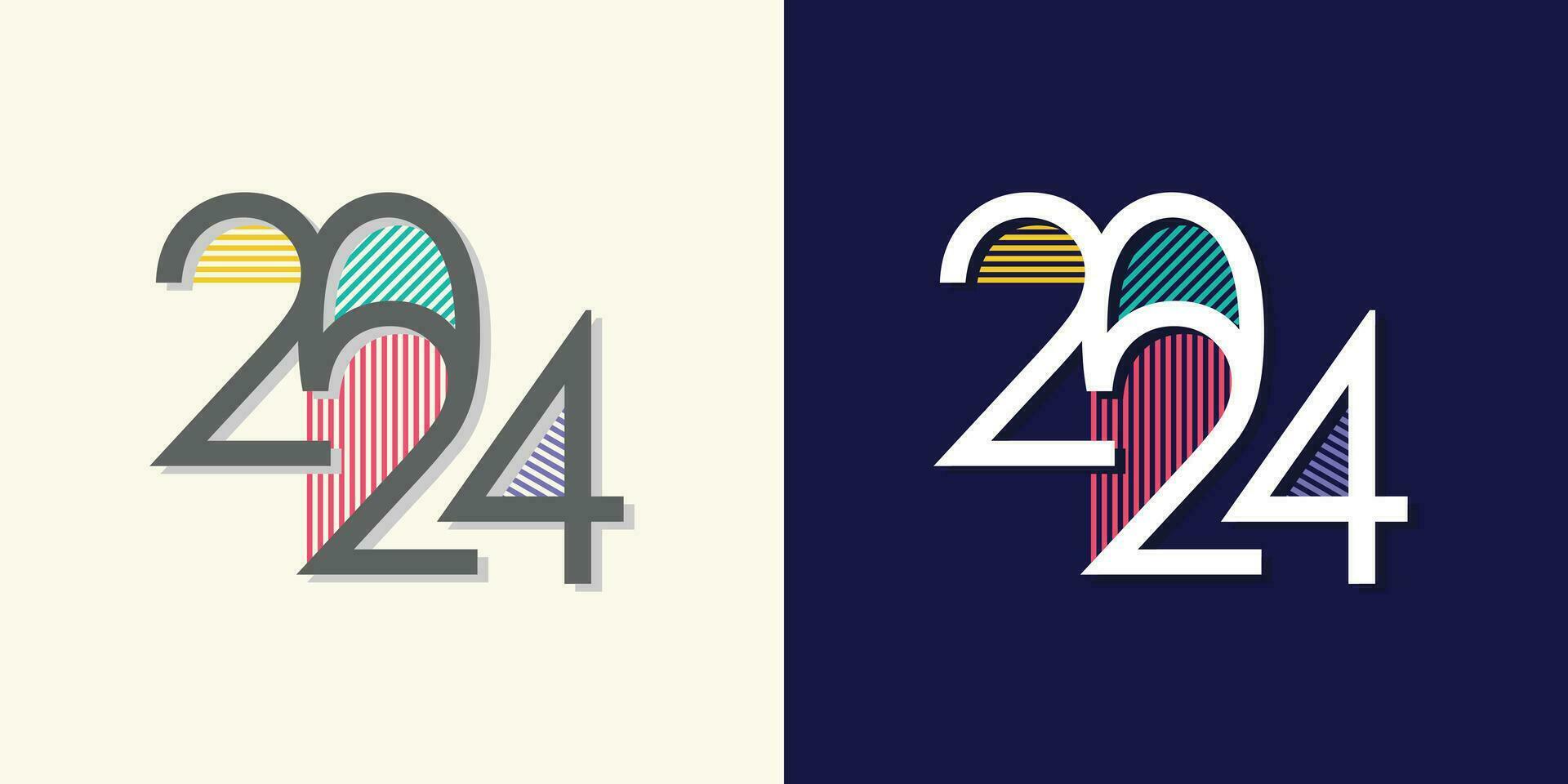 2024 logo ontwerp element vector met modern concept idee