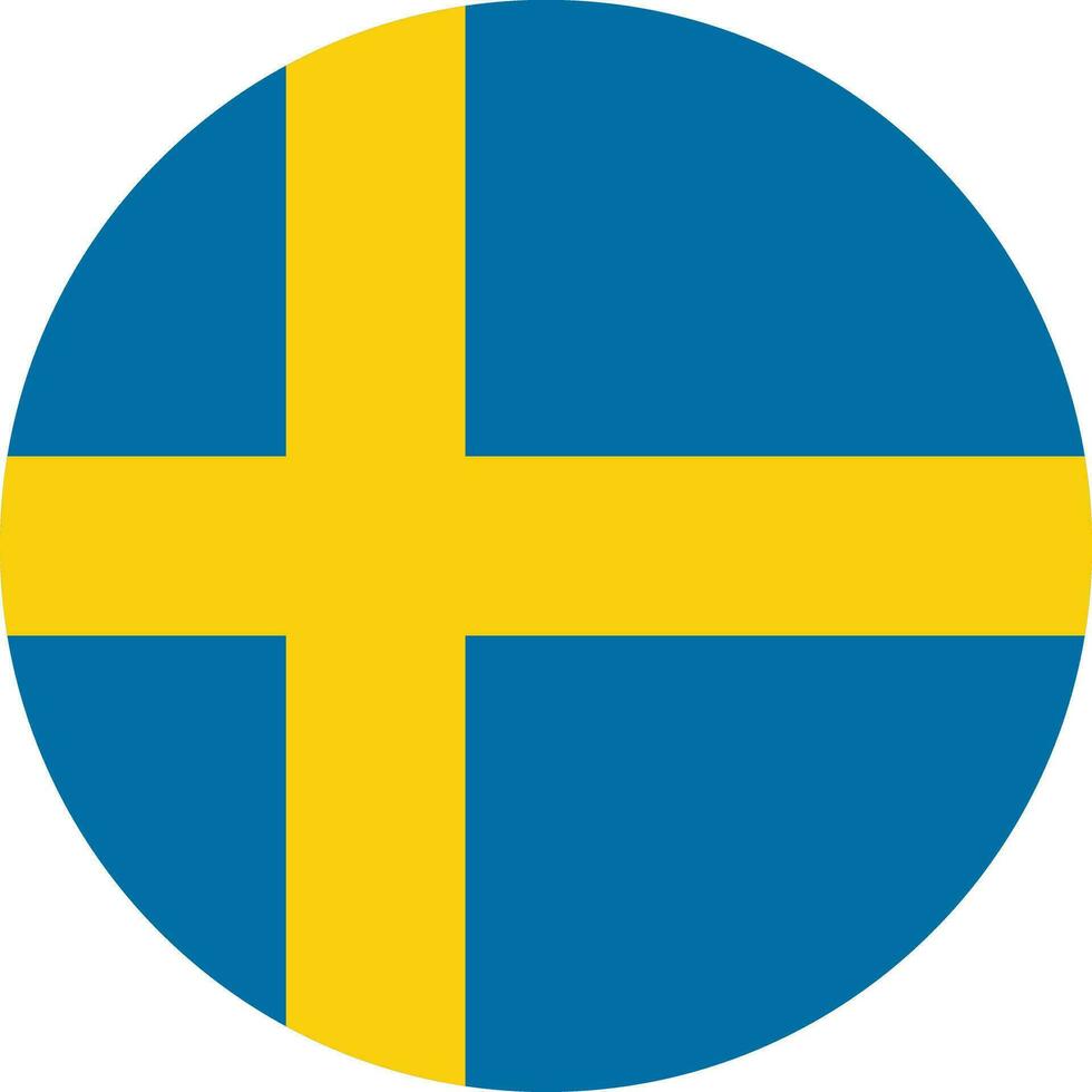 ronde Zweden vlag vector geïsoleerd Aan wit achtergrond