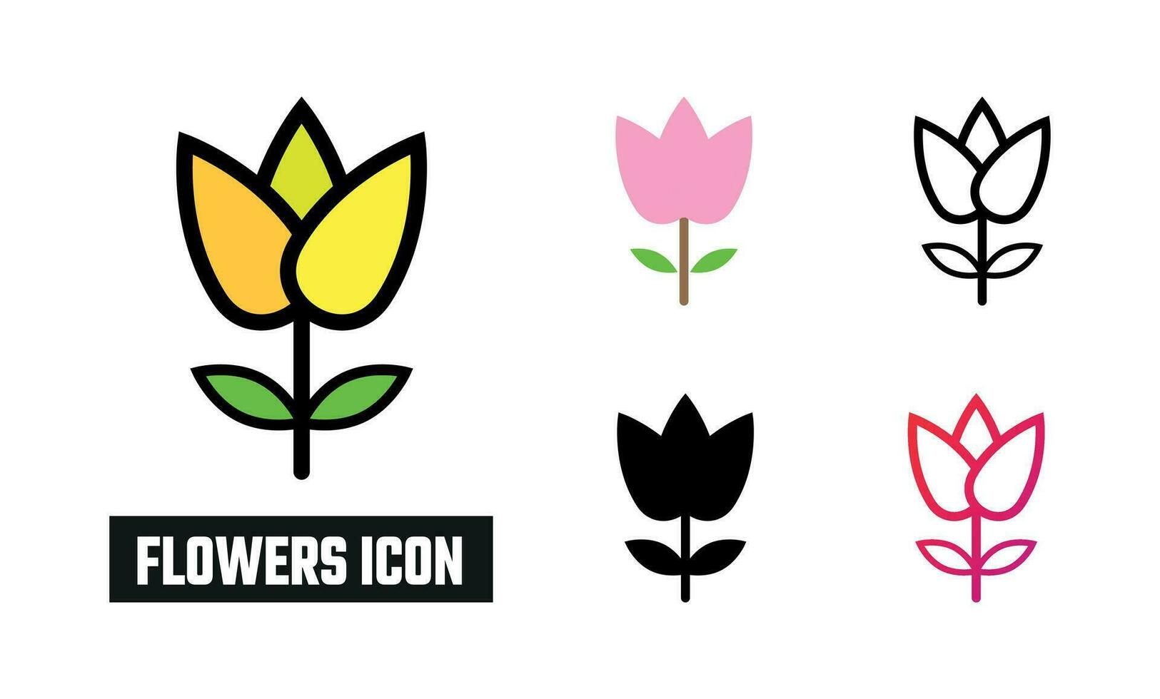 bloemen icoon reeks vector illustratie
