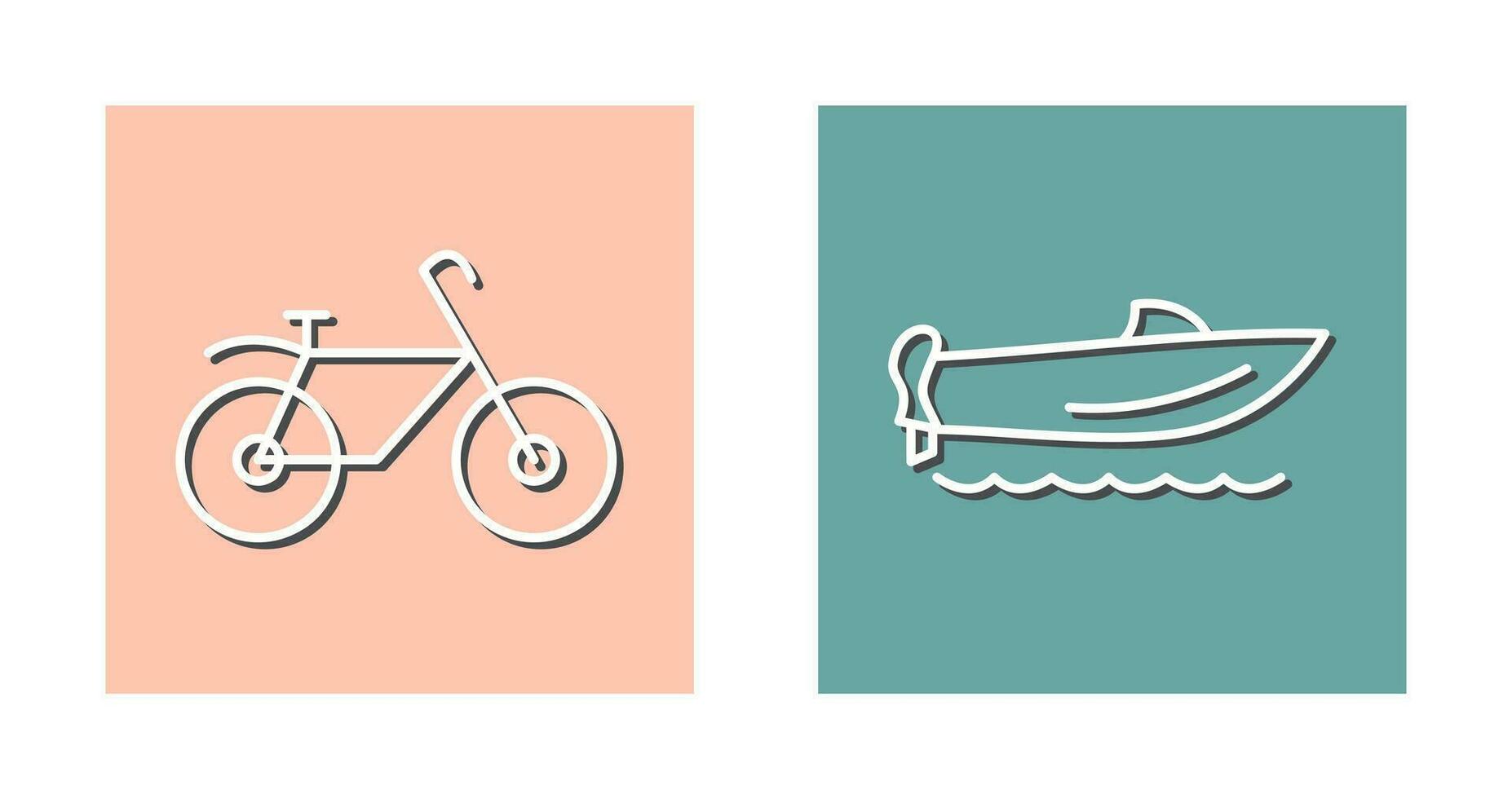 fiets en snelheid boot icoon vector