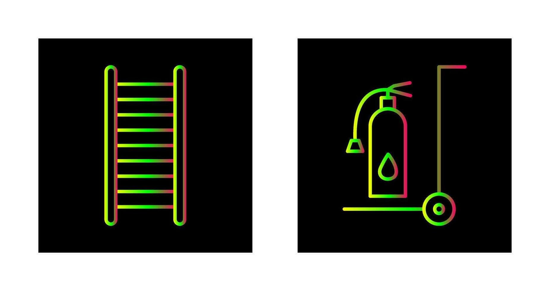 ladders en verplaatsbaar brandblusser icoon vector