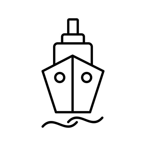 Schip lijn zwart pictogram vector