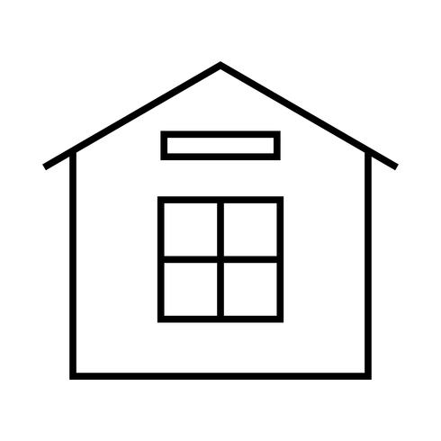 Huis lijn zwart pictogram vector