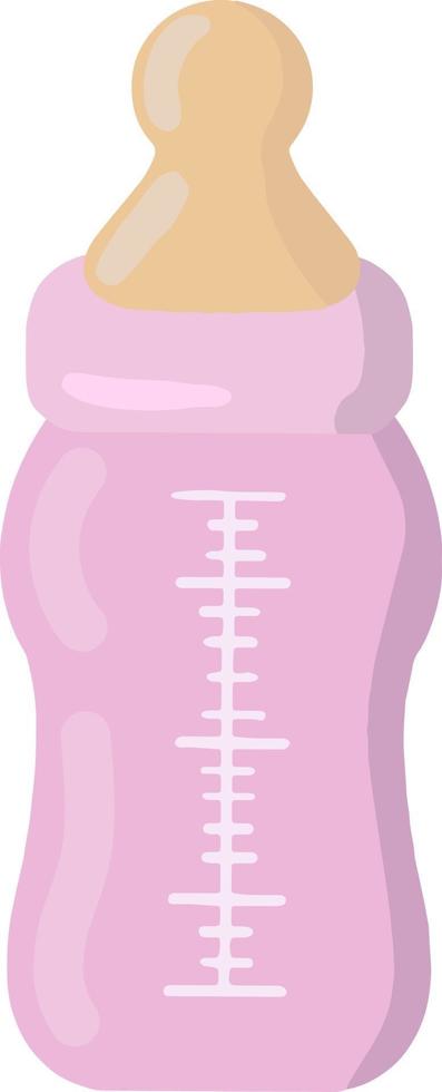 geïsoleerde vectorillustratie met roze babyfles voor melk vector