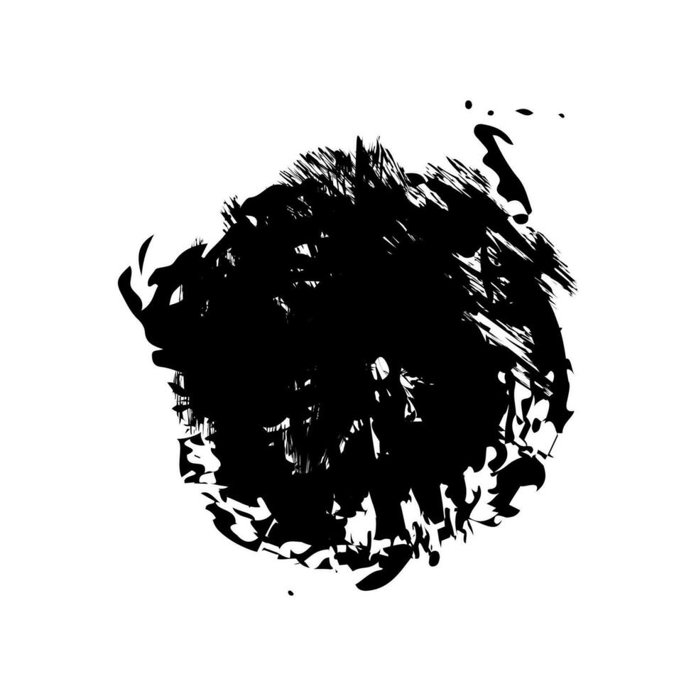 zwart borstel beroerte grunge geïsoleerd Aan wit achtergrond vector