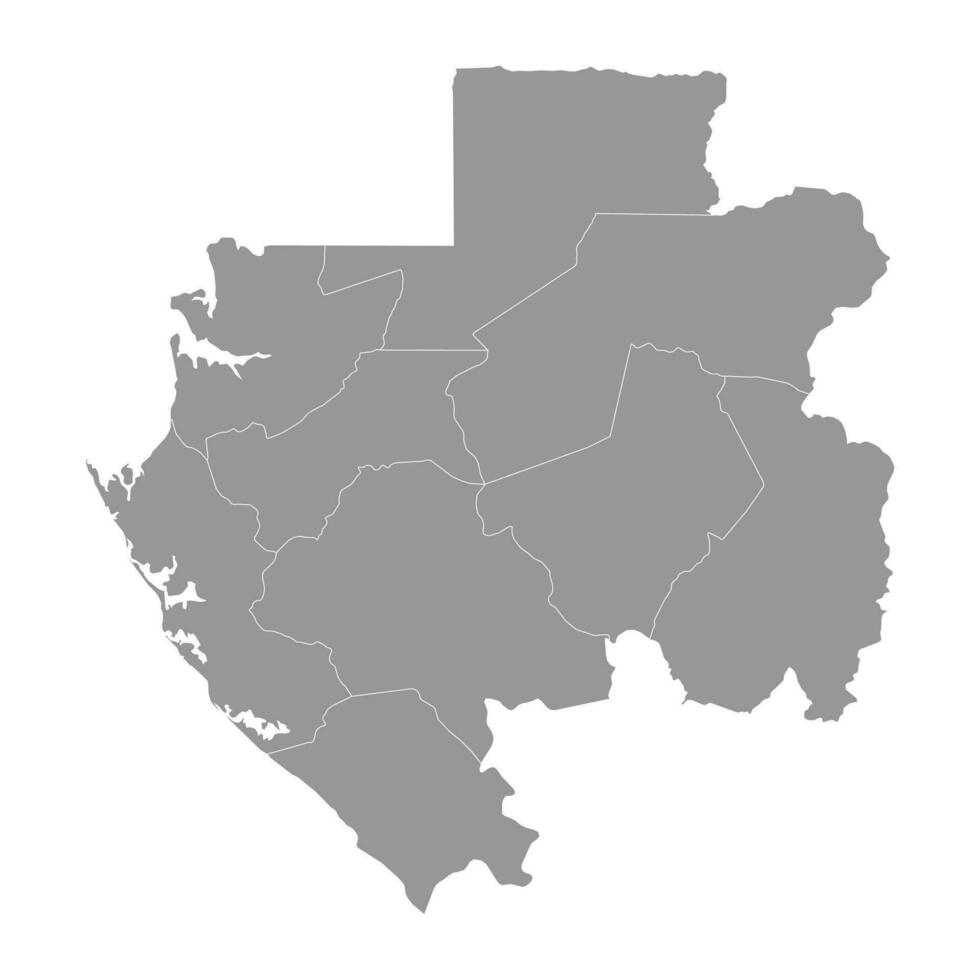 Gabon kaart met administratief divisies. vector illustratie.
