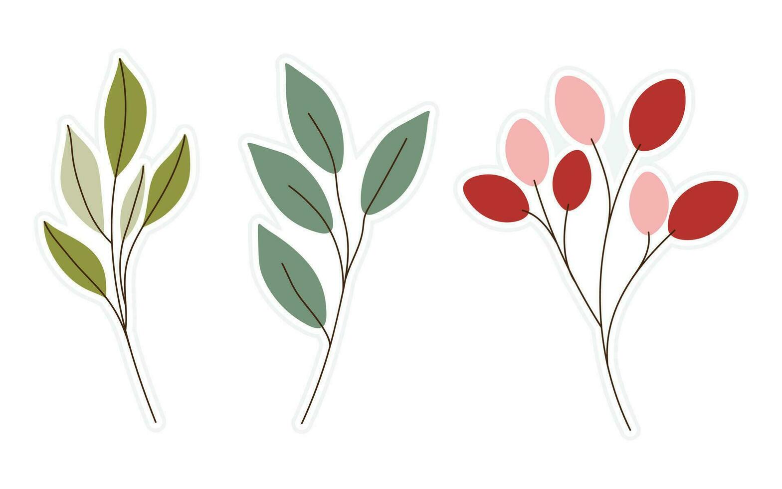 voorjaar stickers, bloemen, bloemen en blad stickers voor scrapbooken, planner, groet kaart en meer. vector