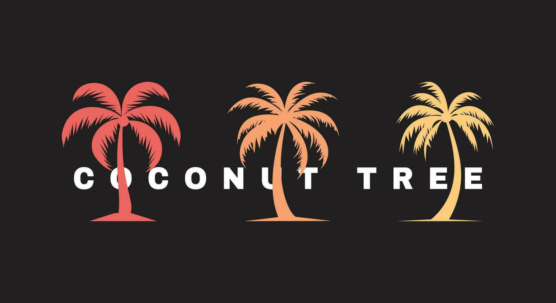 palm boom silhouetten elegant kokosnoot boom vectoren voor modern artwork
