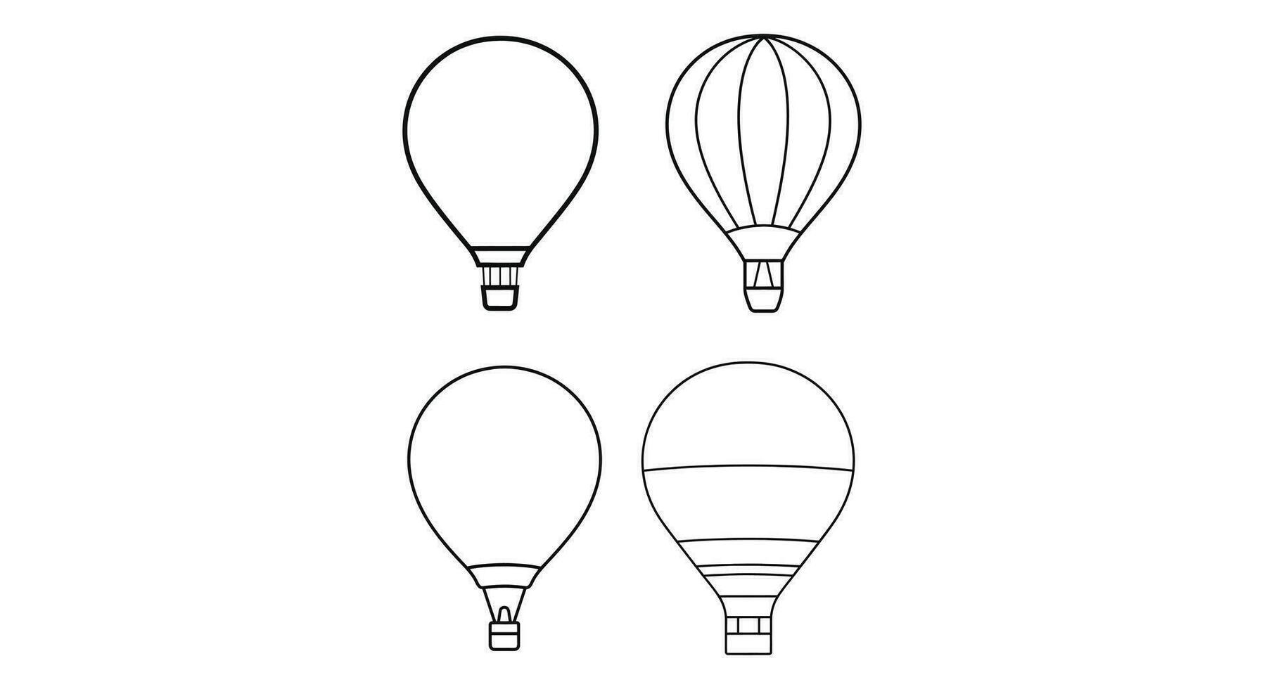 onderzoeken de vrijheid van de luchten met heet lucht ballon vector illustraties.