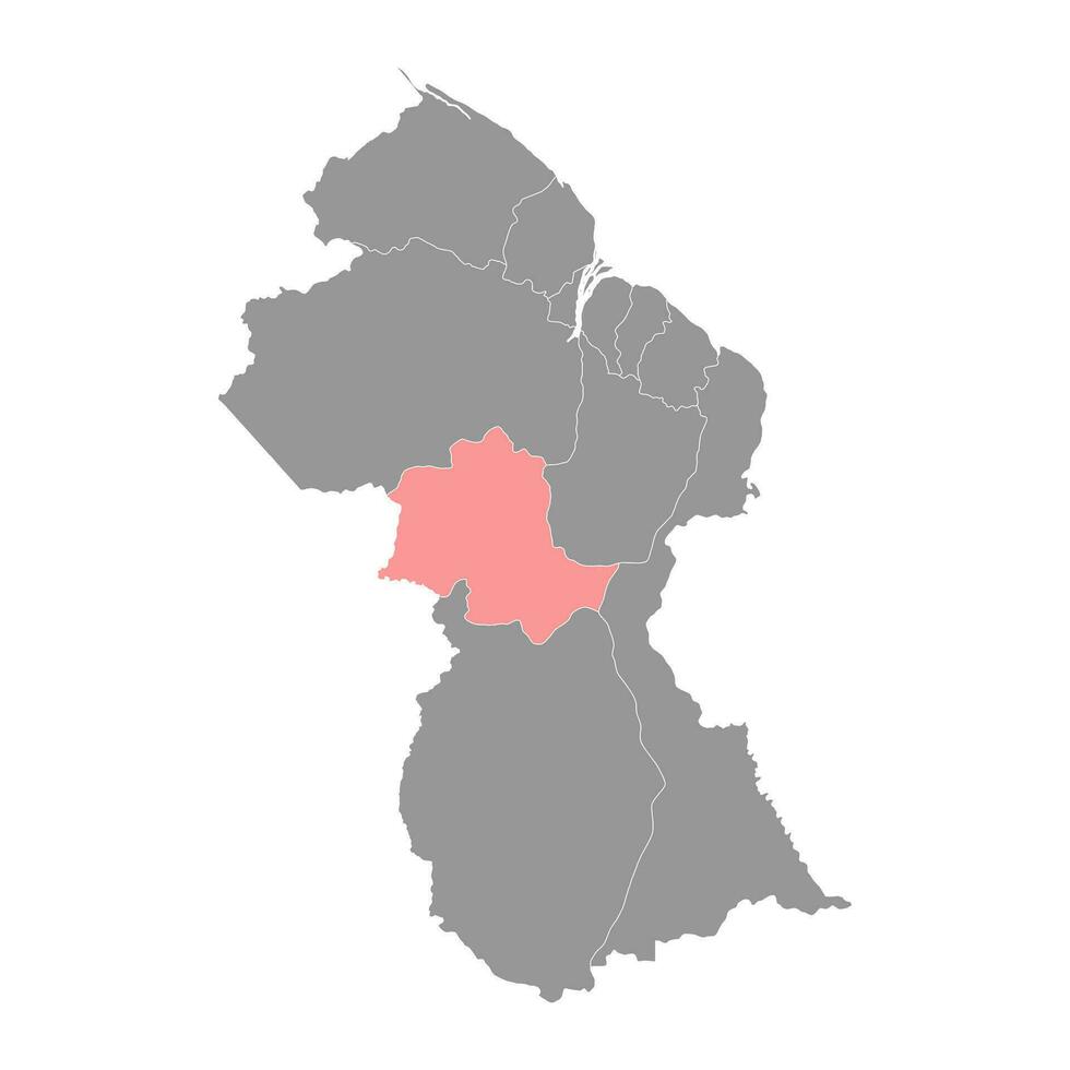 potaro siparuni regio kaart, administratief divisie van guyana. vector illustratie.