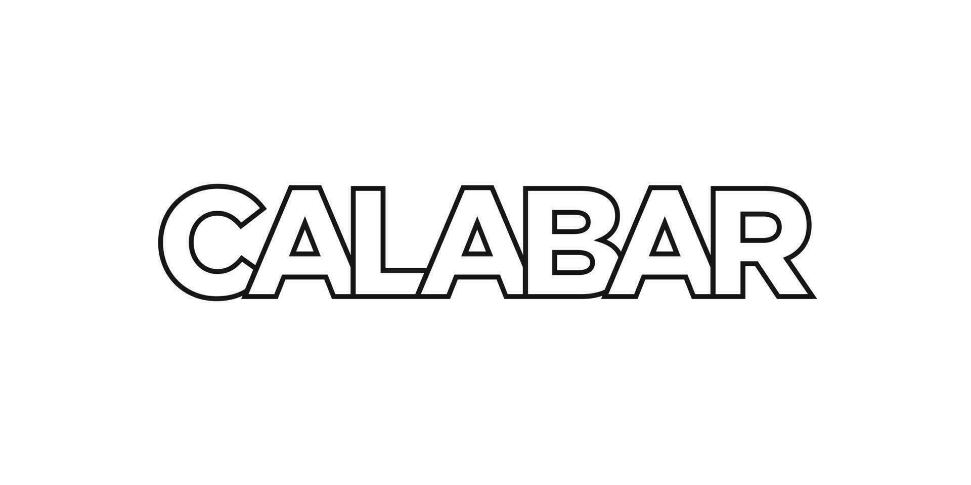 calabar in de Nigeria embleem. de ontwerp Kenmerken een meetkundig stijl, vector illustratie met stoutmoedig typografie in een modern lettertype. de grafisch leuze belettering.