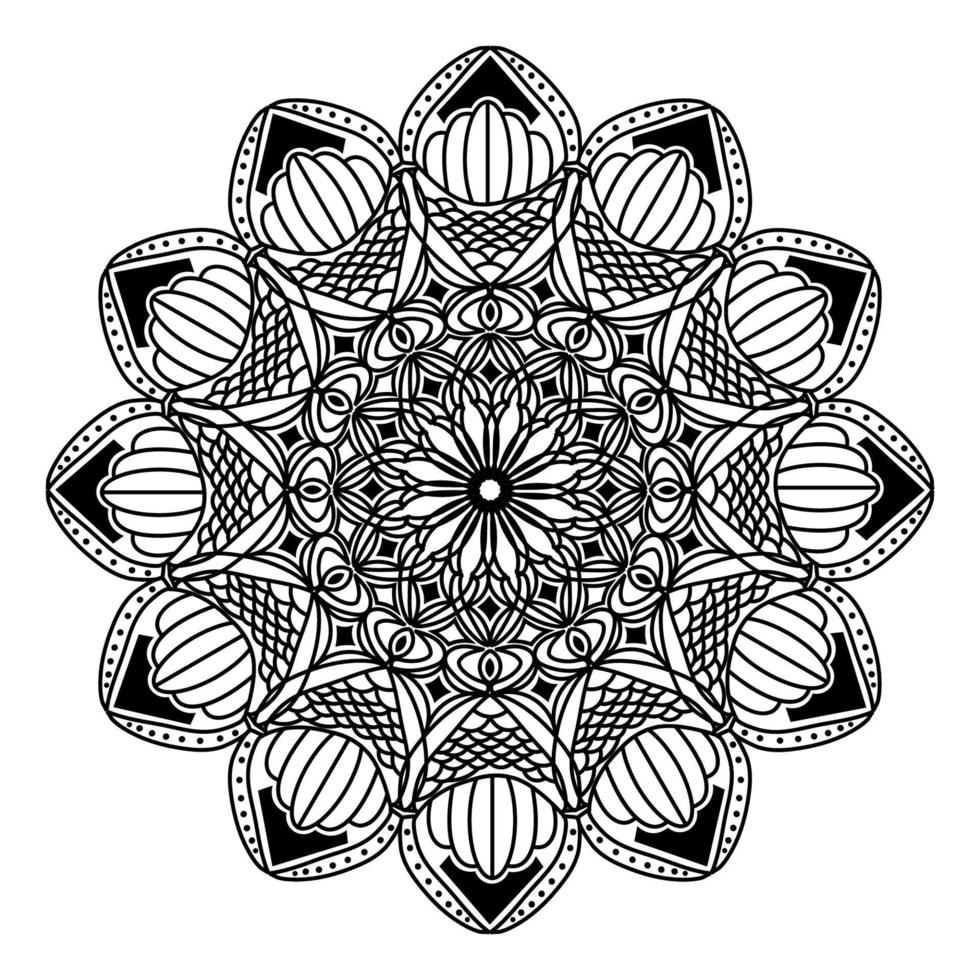 Arabesque mandala-ontwerp van patroontekening voor het motief van moslimvolwassenen vector