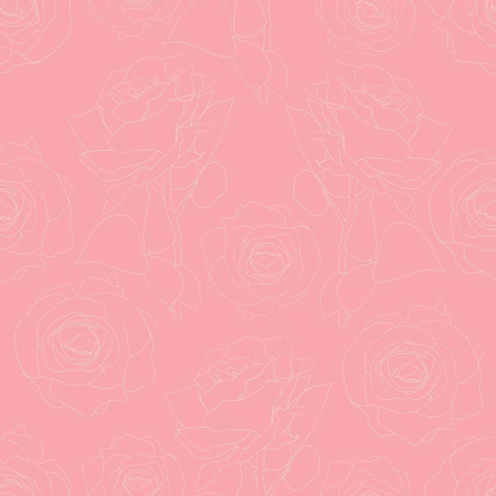 naadloze patroon bloemen roze roze bloemen vintage abstracte achtergrond. vector