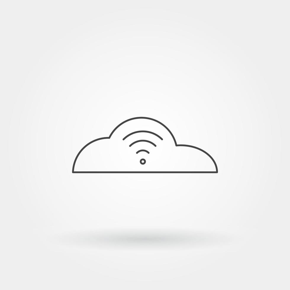 cloud wifi enkel geïsoleerd pictogram met moderne lijn vector