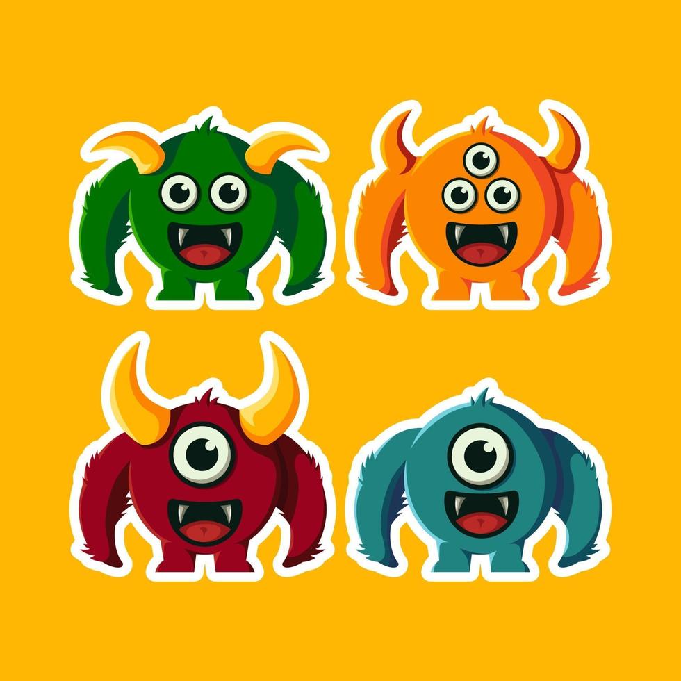 leuke en grappige duivel monster cartoon illustratie vector