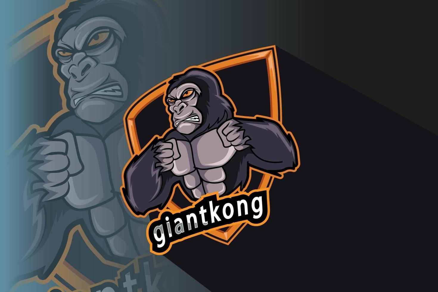 gorilla e-sport team logo sjabloon vector