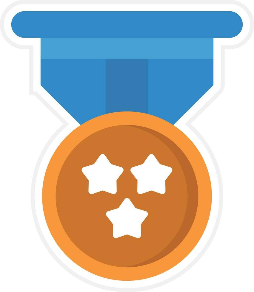 bronzen medaille vector icoon