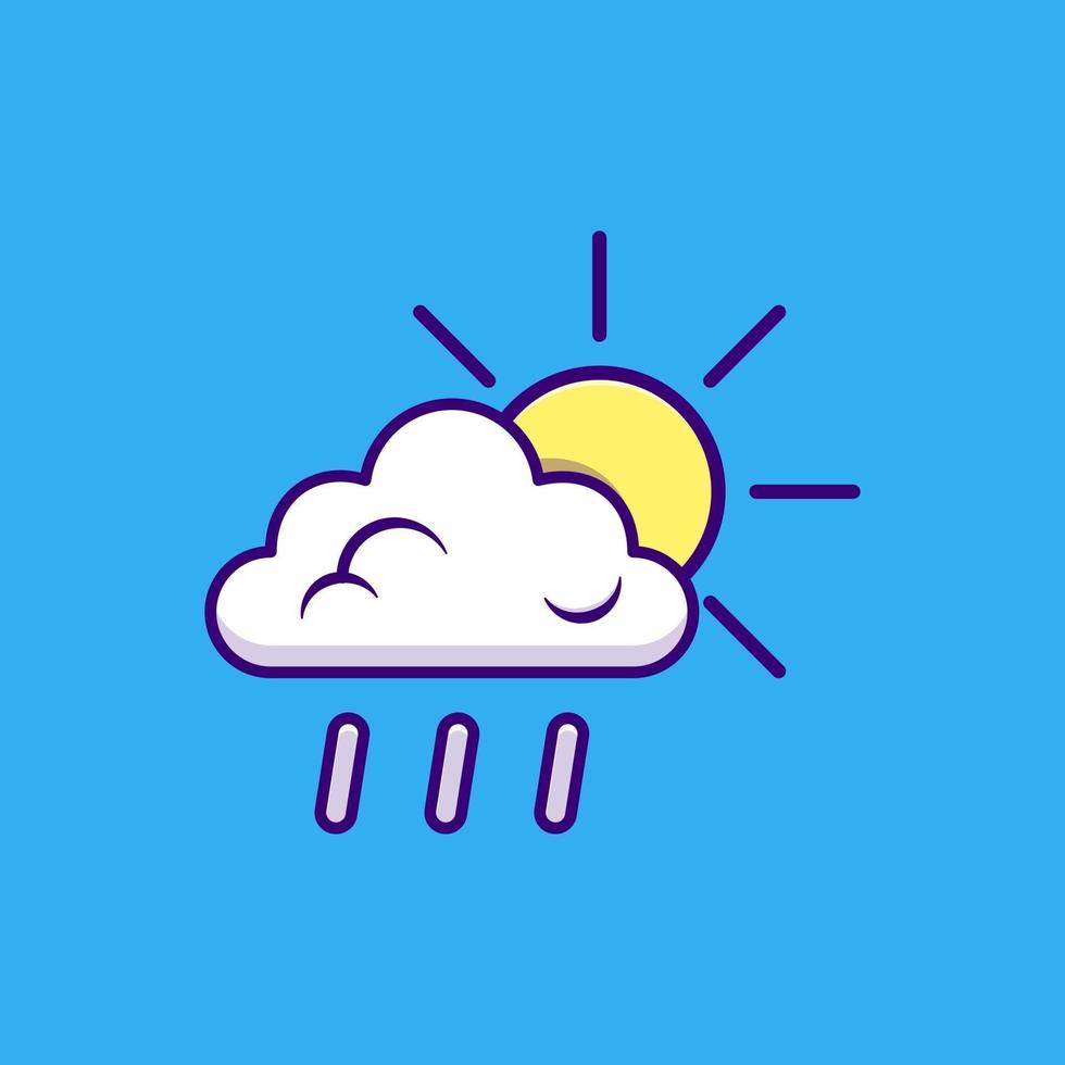 wolk, zon en regen pictogram of logo geïsoleerd vector