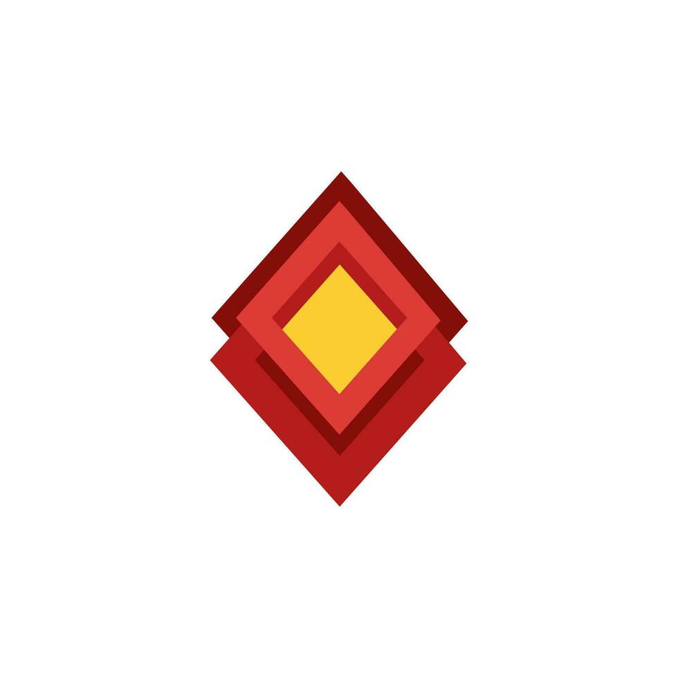 een rood en geel diamant vorm logo vector