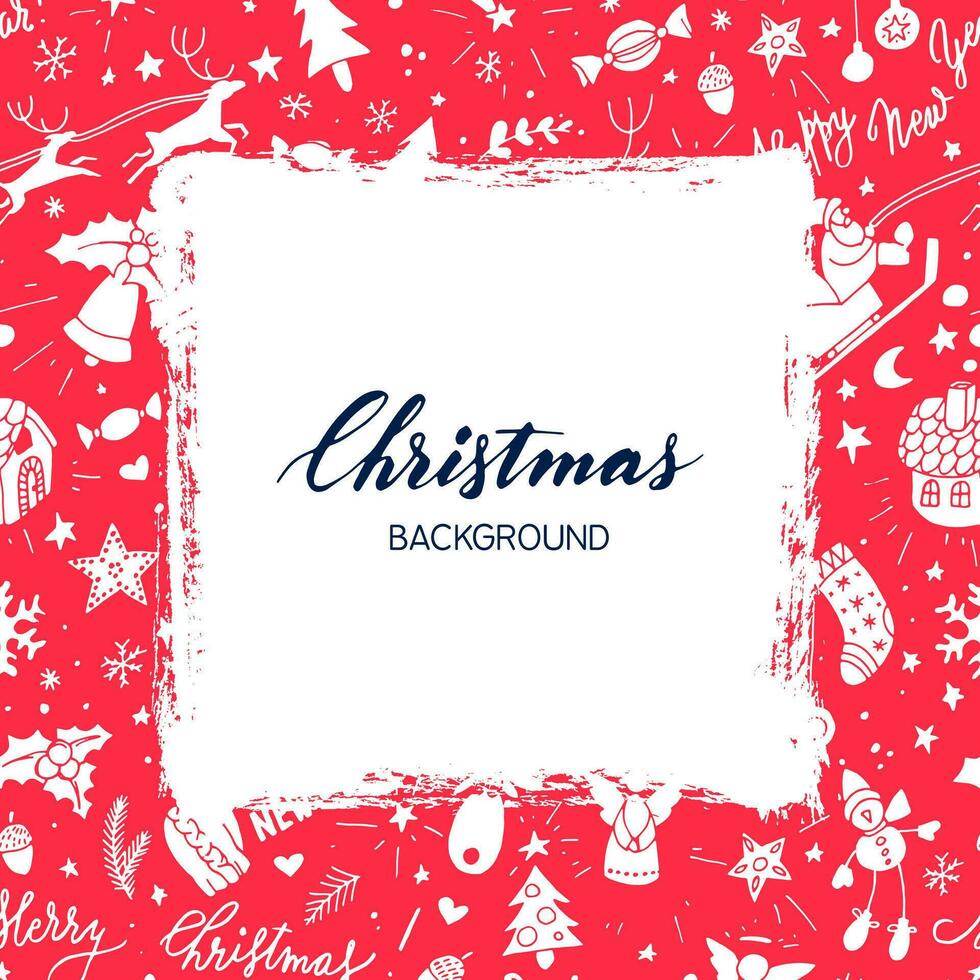 Kerstmis achtergrond met hand- getrokken pictogrammen vector