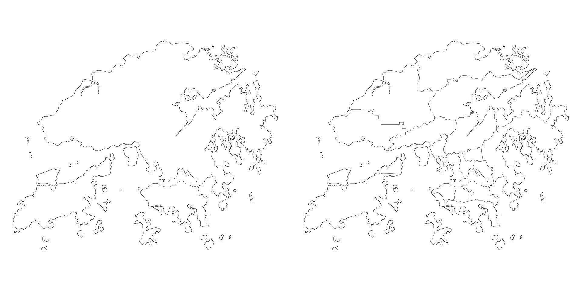 hong Kong kaart. kaart van hong Kong in reeks vector