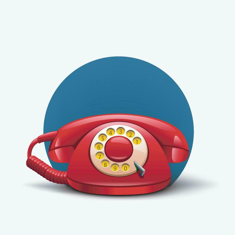 rood retro telefoon vector
