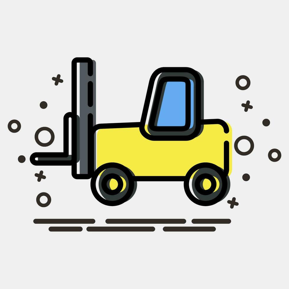 icoon heftruck. zwaar uitrusting elementen. pictogrammen in mbe stijl. mooi zo voor afdrukken, affiches, logo, infografieken, enz. vector