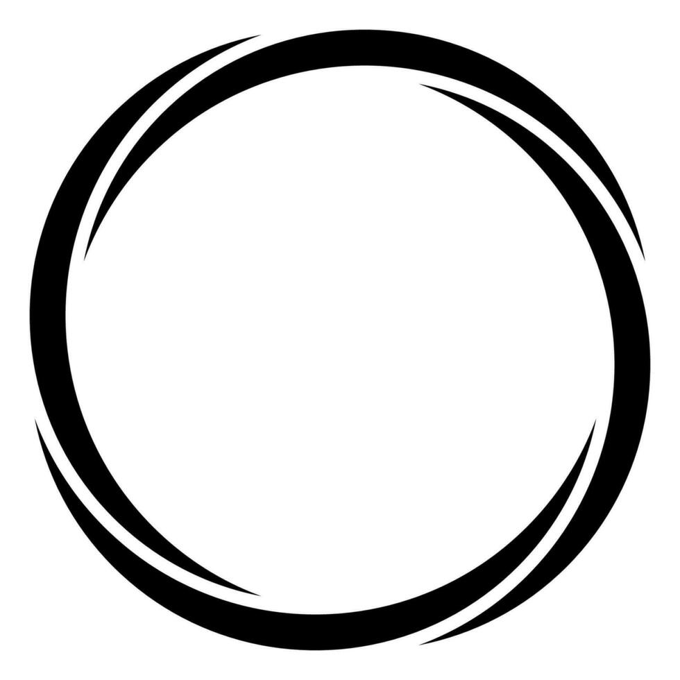 ronde kromme kader 4 sectoren maan ornament cirkel grens tekening vector