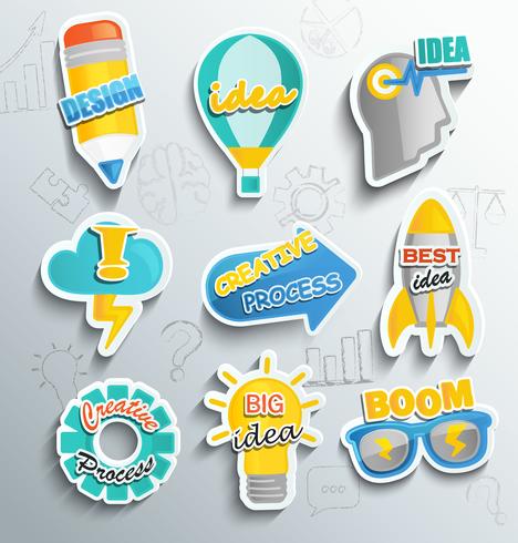 Set van papieren iconen voor het bedrijfsleven. vector