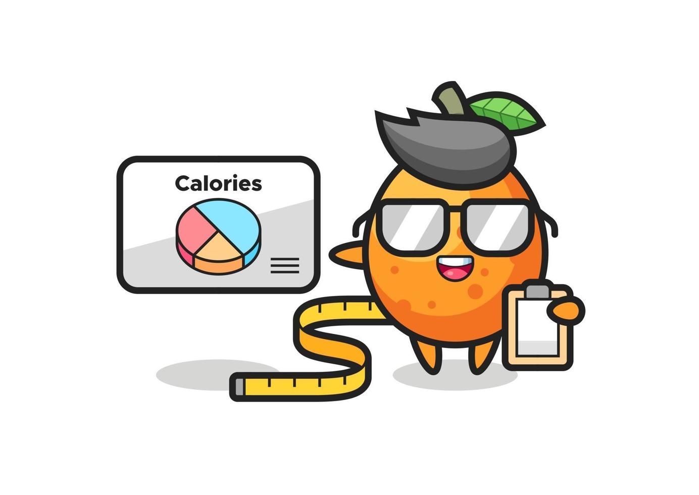 illustratie van kumquat-mascotte als diëtist vector