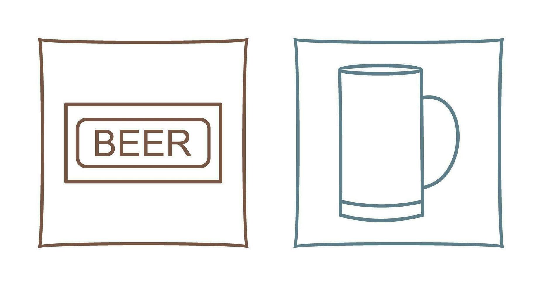 bier teken en bier mok icoon vector