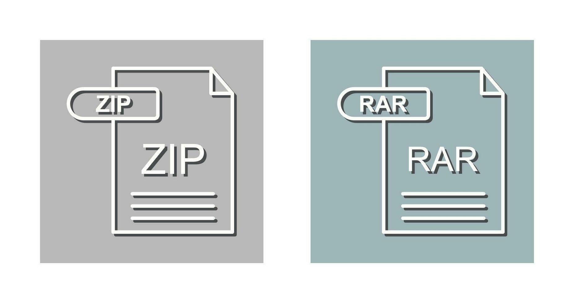 ritssluiting en rar icoon vector