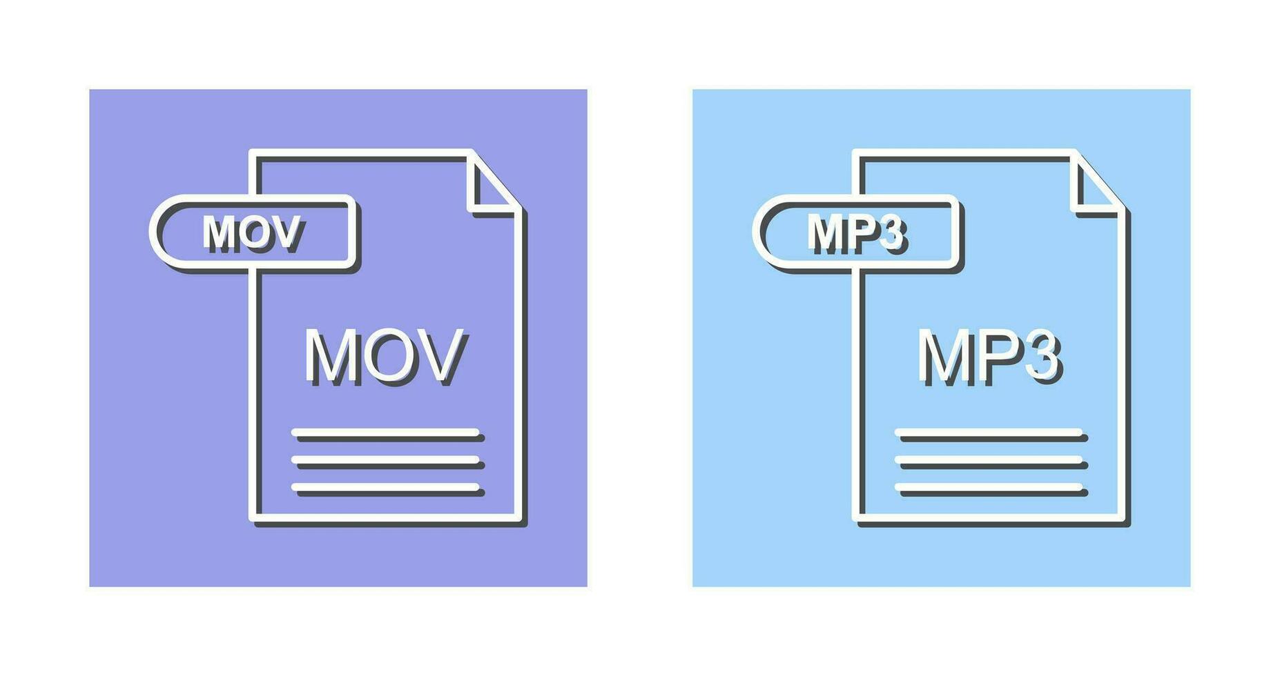 mov en mp3 icoon vector