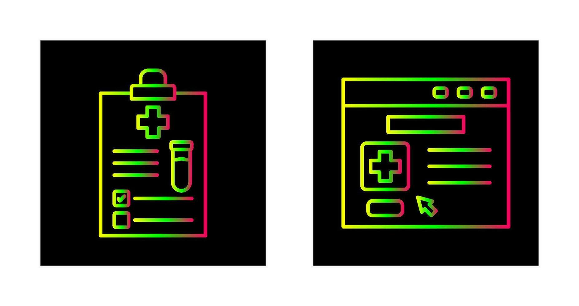 medisch verslag doen van en browser icoon vector