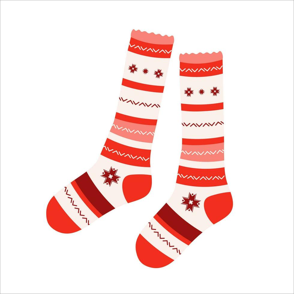 gekleurde sokken met verschillend structuur Aan wit achtergrond. vector illustratie in een vlak ontwerp