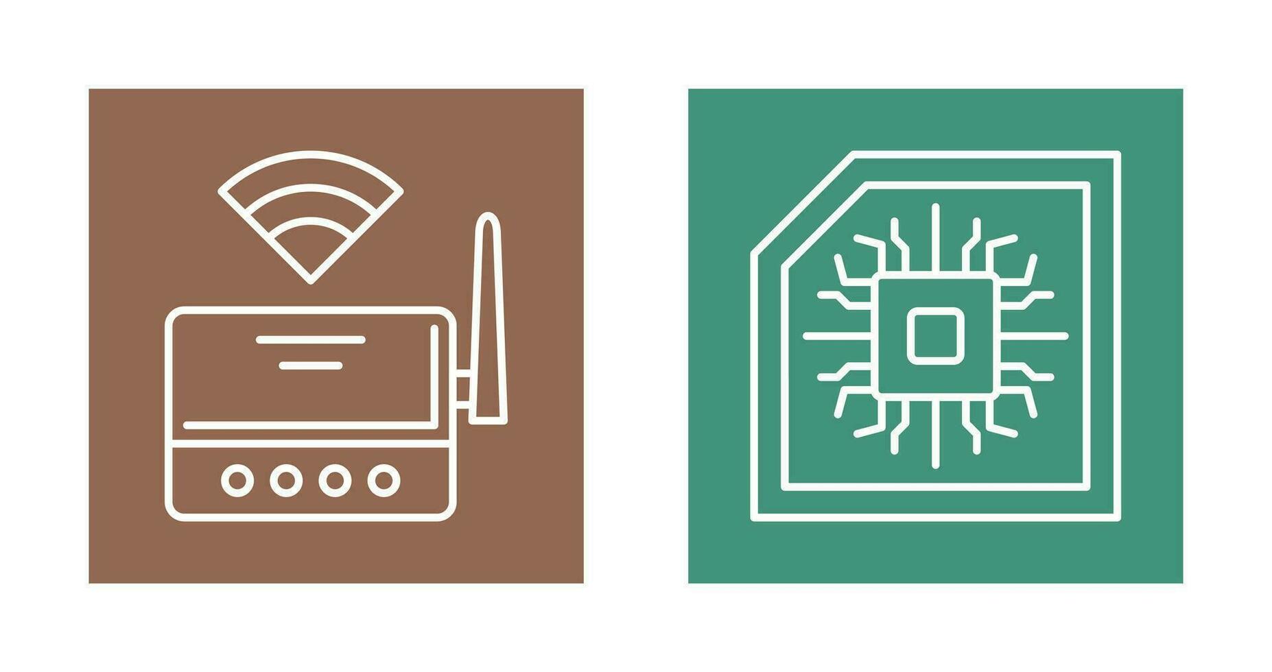 Wifi router en spaander icoon vector