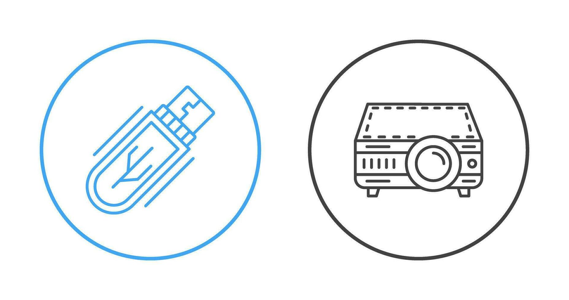 USB rit en projector icoon vector