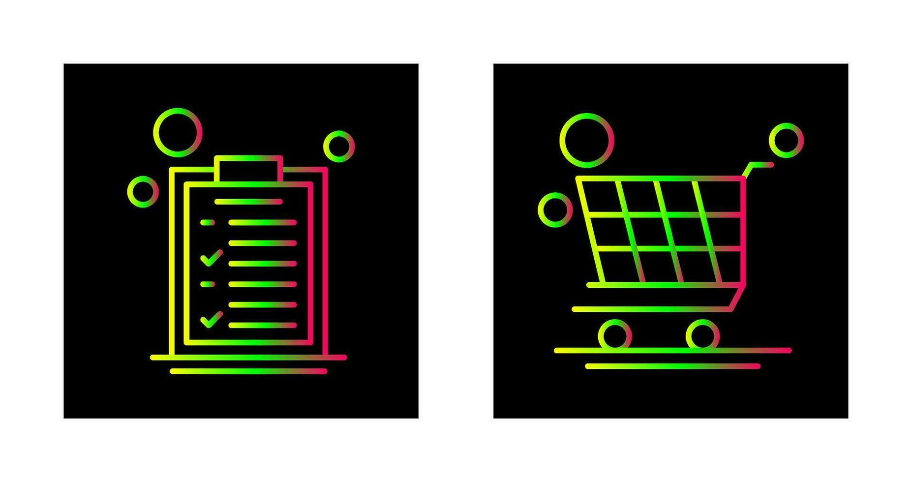 lijst en trolley icoon vector