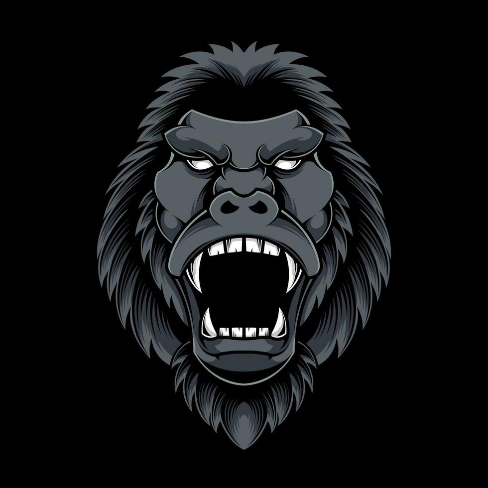 boos gorilla hoofd illustratie vector