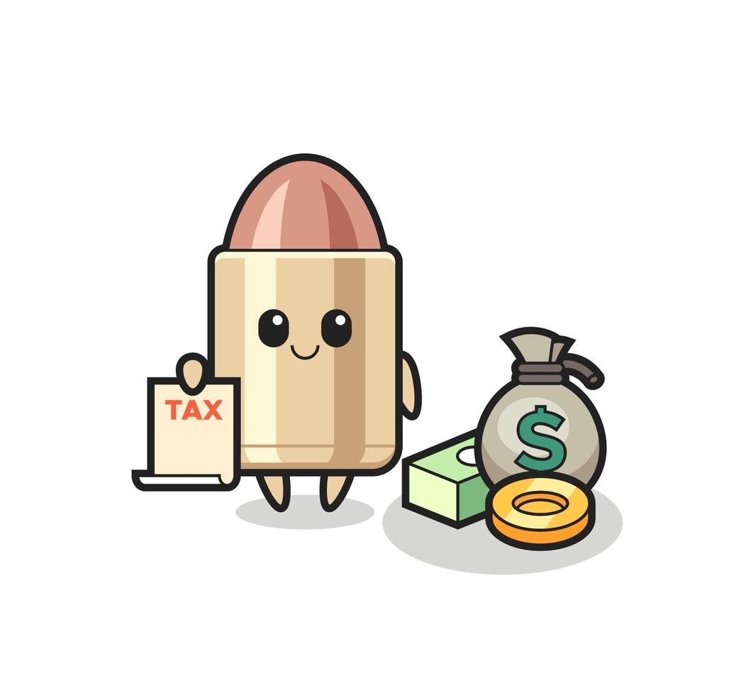 karakter cartoon van bullet als accountant vector