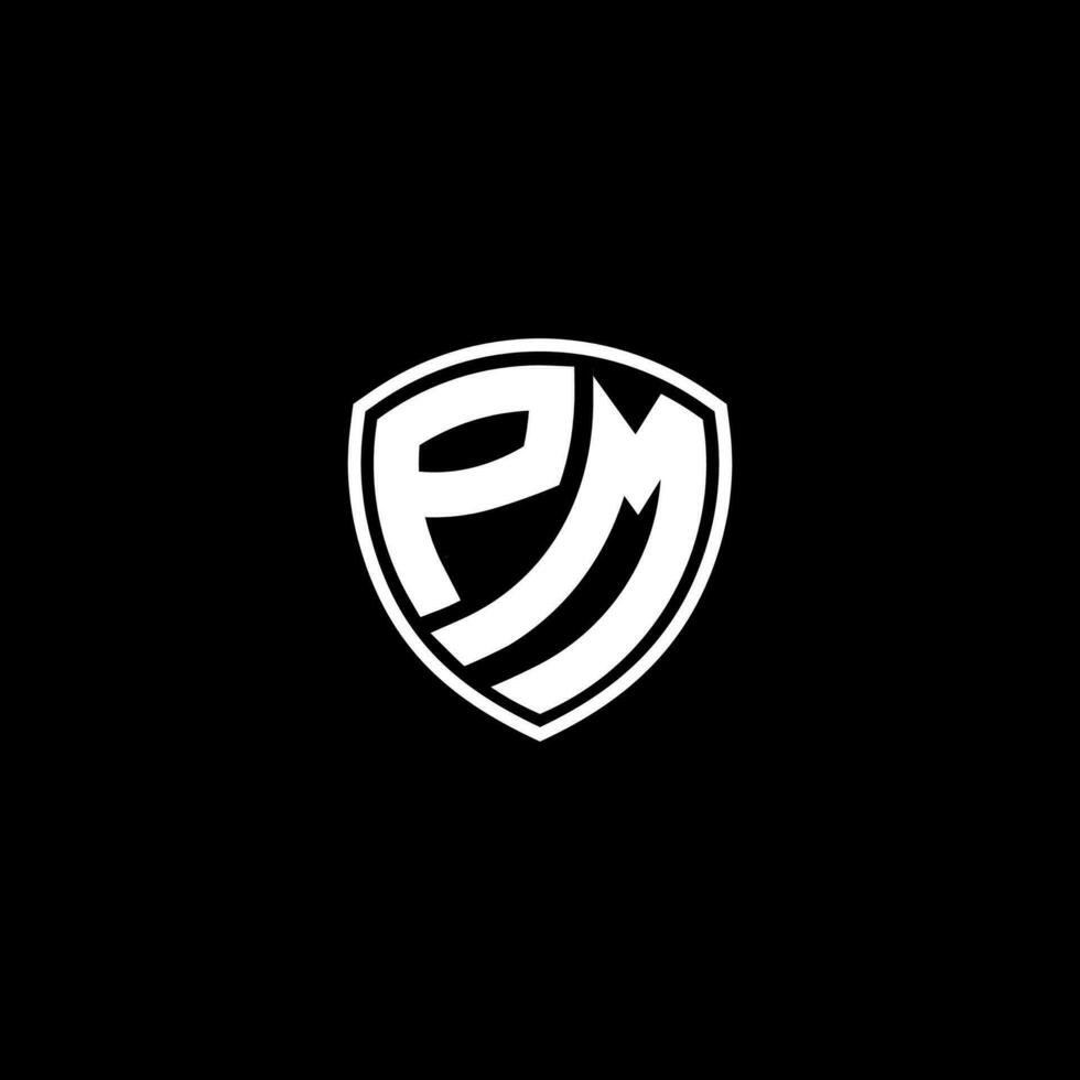 p.m eerste brief in modern concept monogram schild logo vector