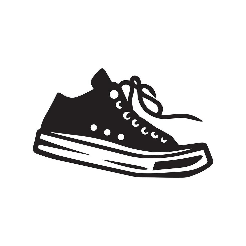 logo van schoen icoon school- bagageruimte vector geïsoleerd sport schoenen silhouet ontwerp voor jongen