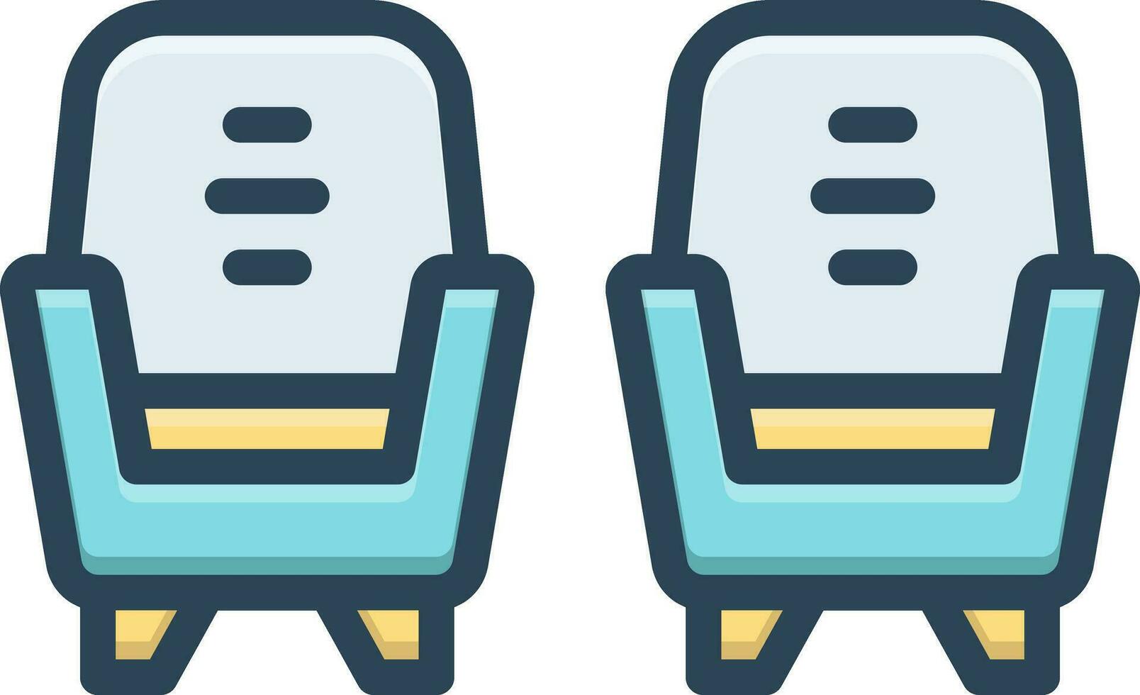 kleur icoon voor stoelen vector