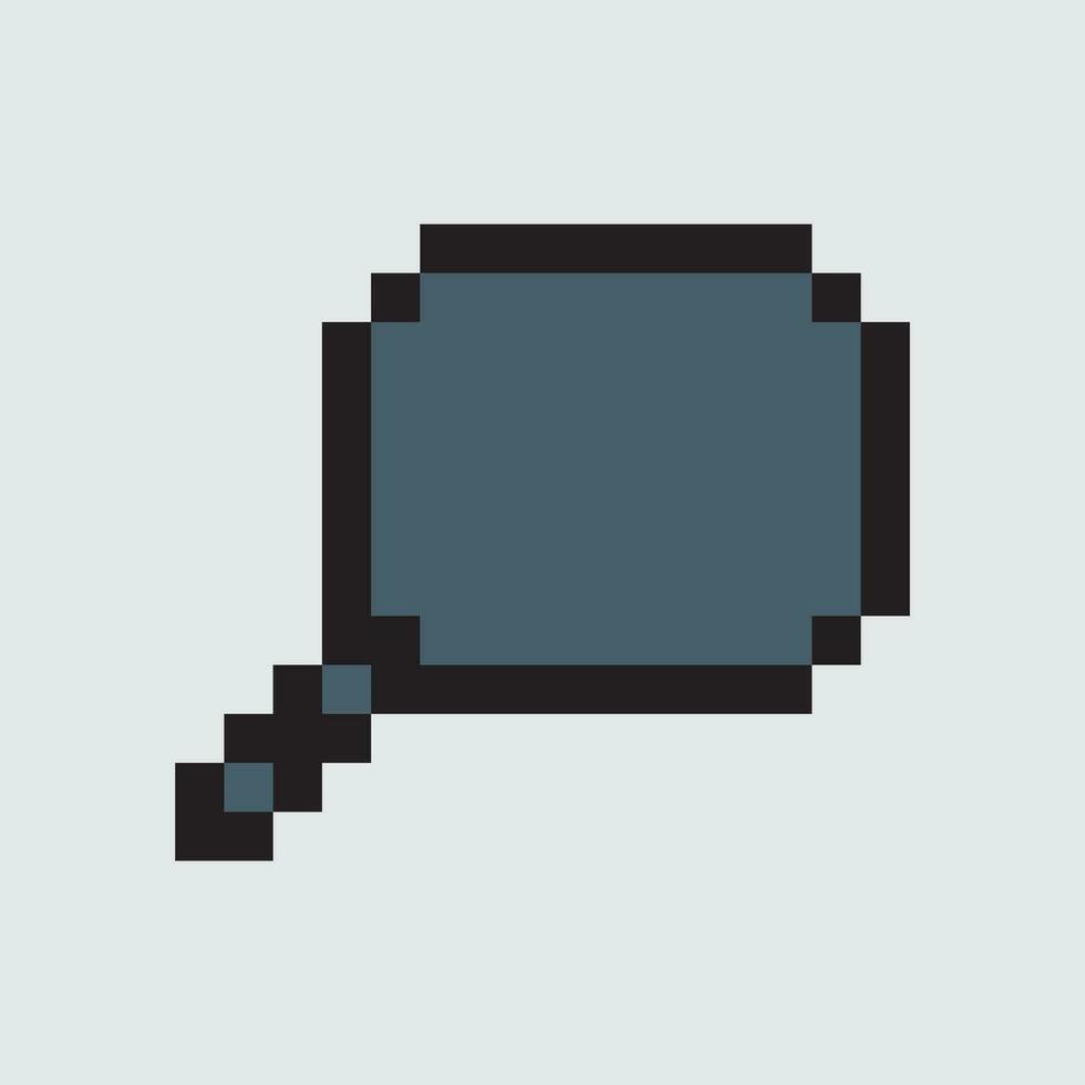 een pixel stijl toespraak bubbel met een zwart schets vector
