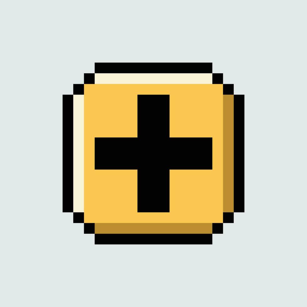 pixel pixel icoon van een plus teken vector