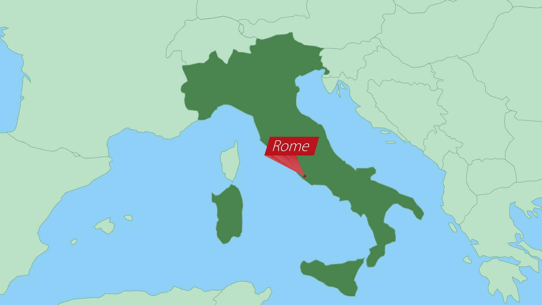 kaart van Italië met pin van land hoofdstad. vector